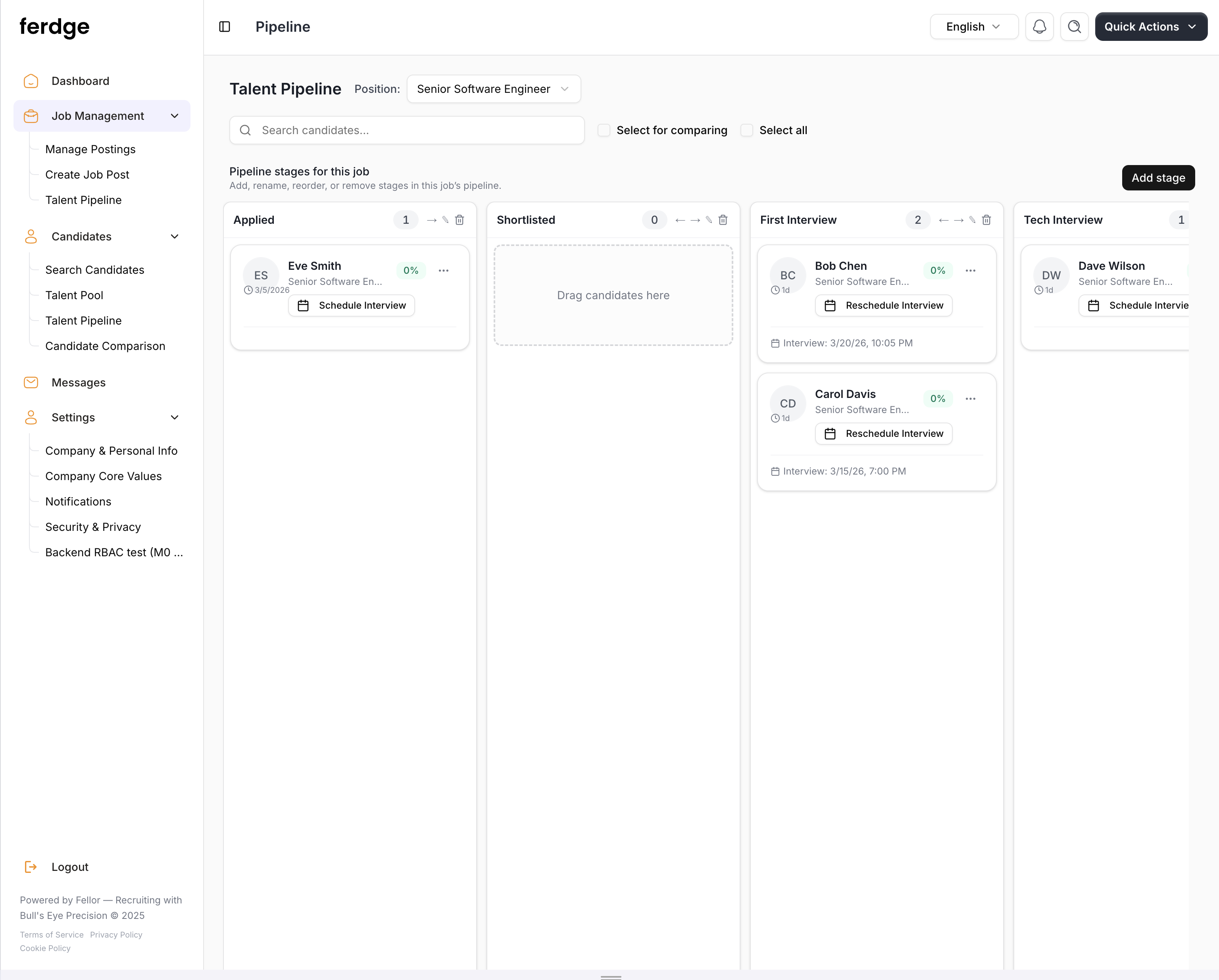 Ferge — talent pipeline
