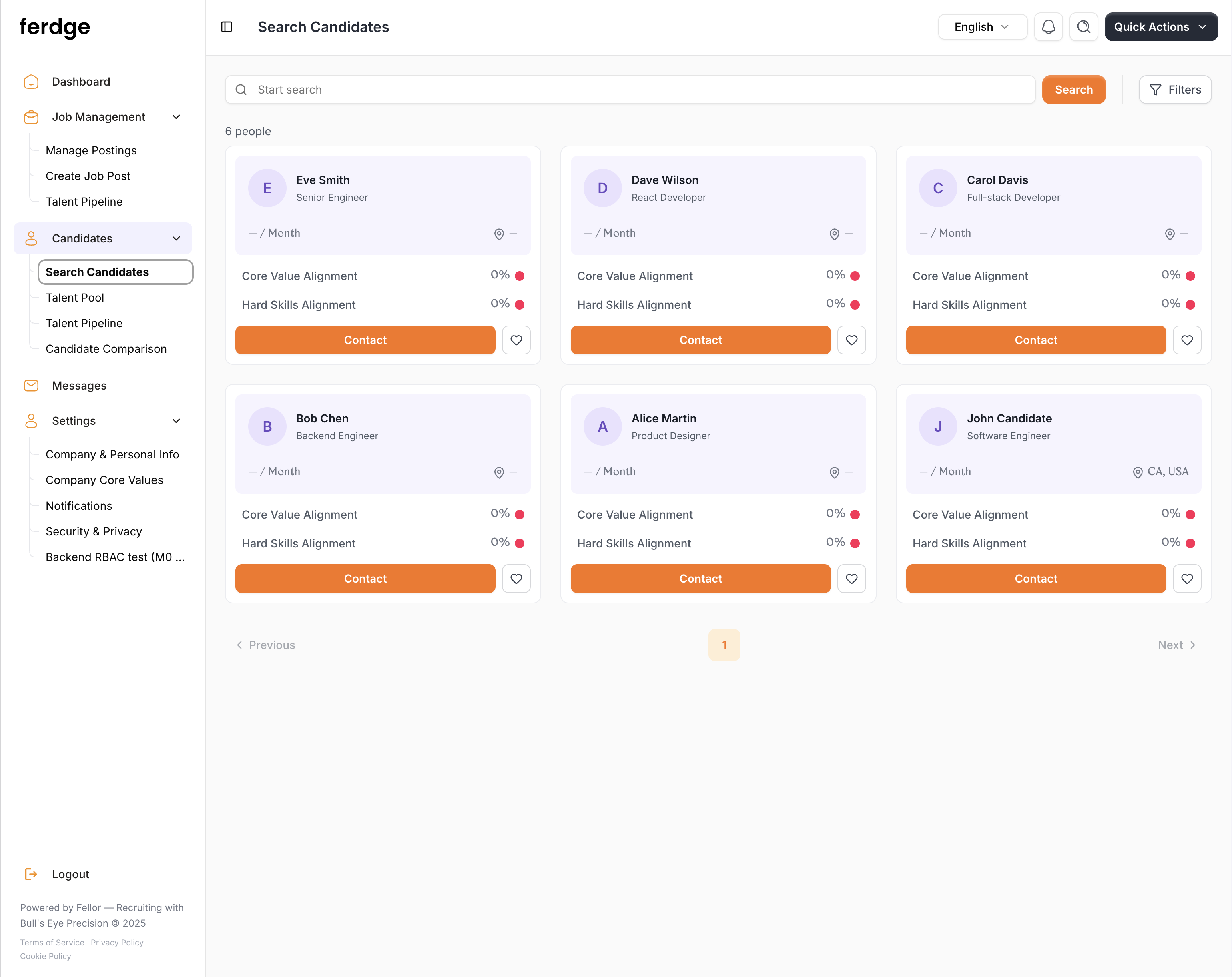 Ferge — settings and RBAC