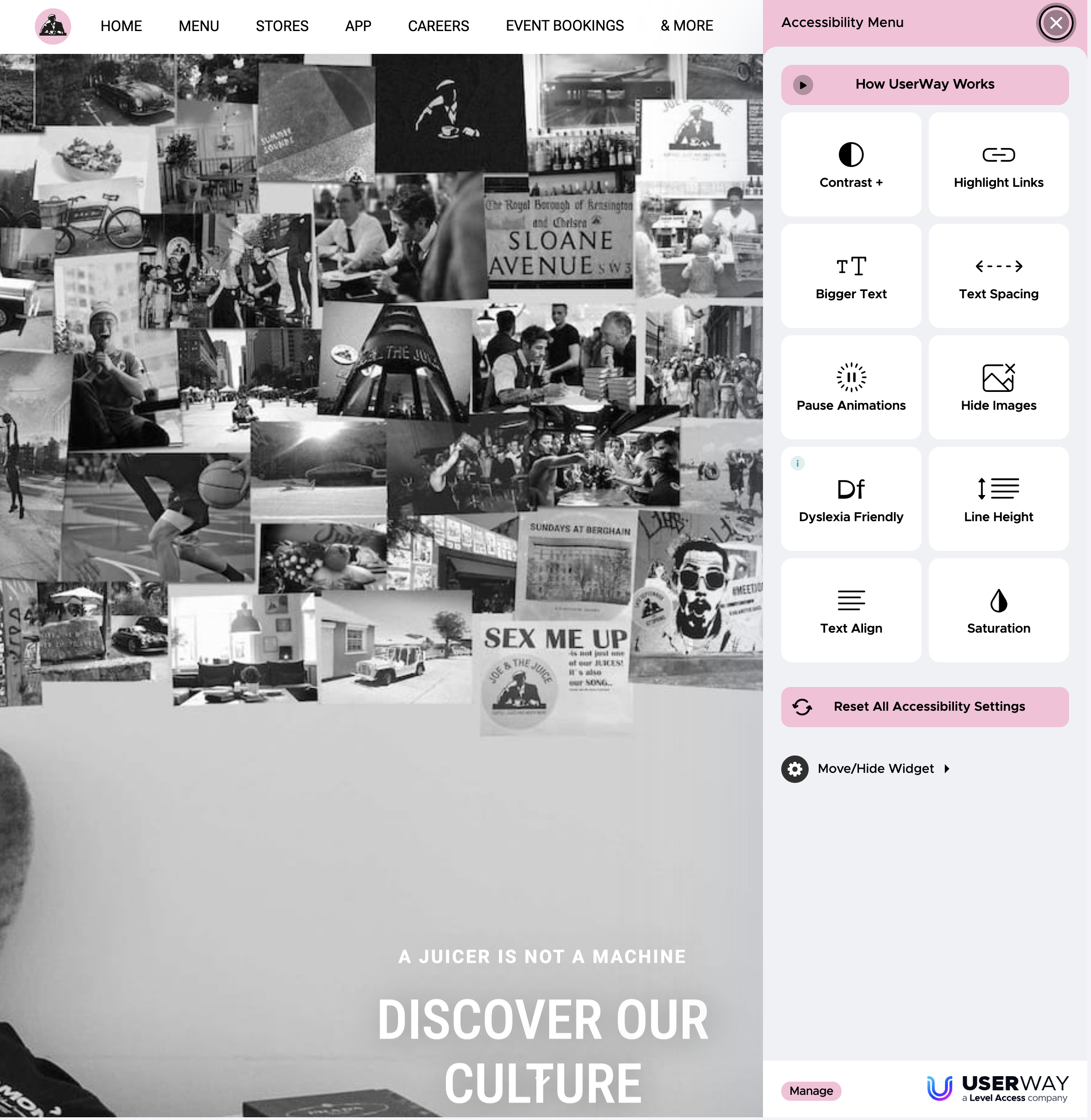 Joe & the Juice — site page