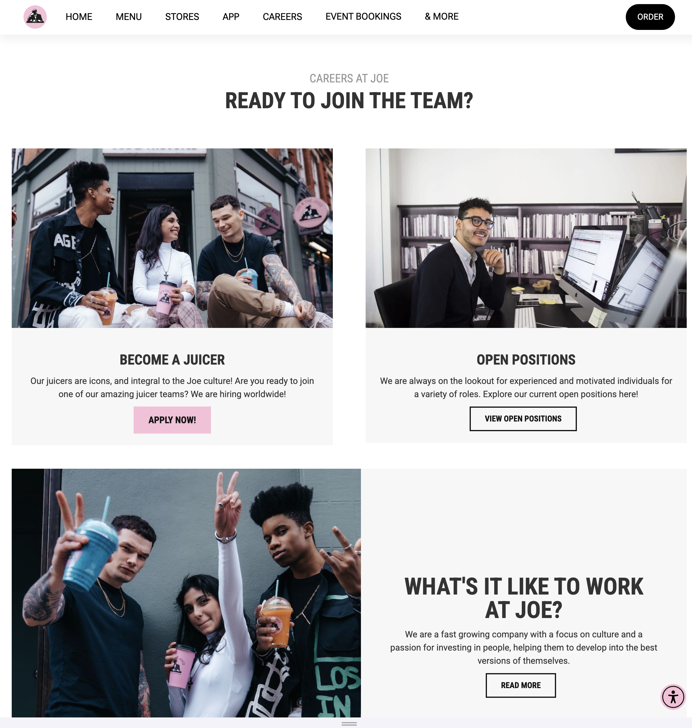 Joe & the Juice — site page