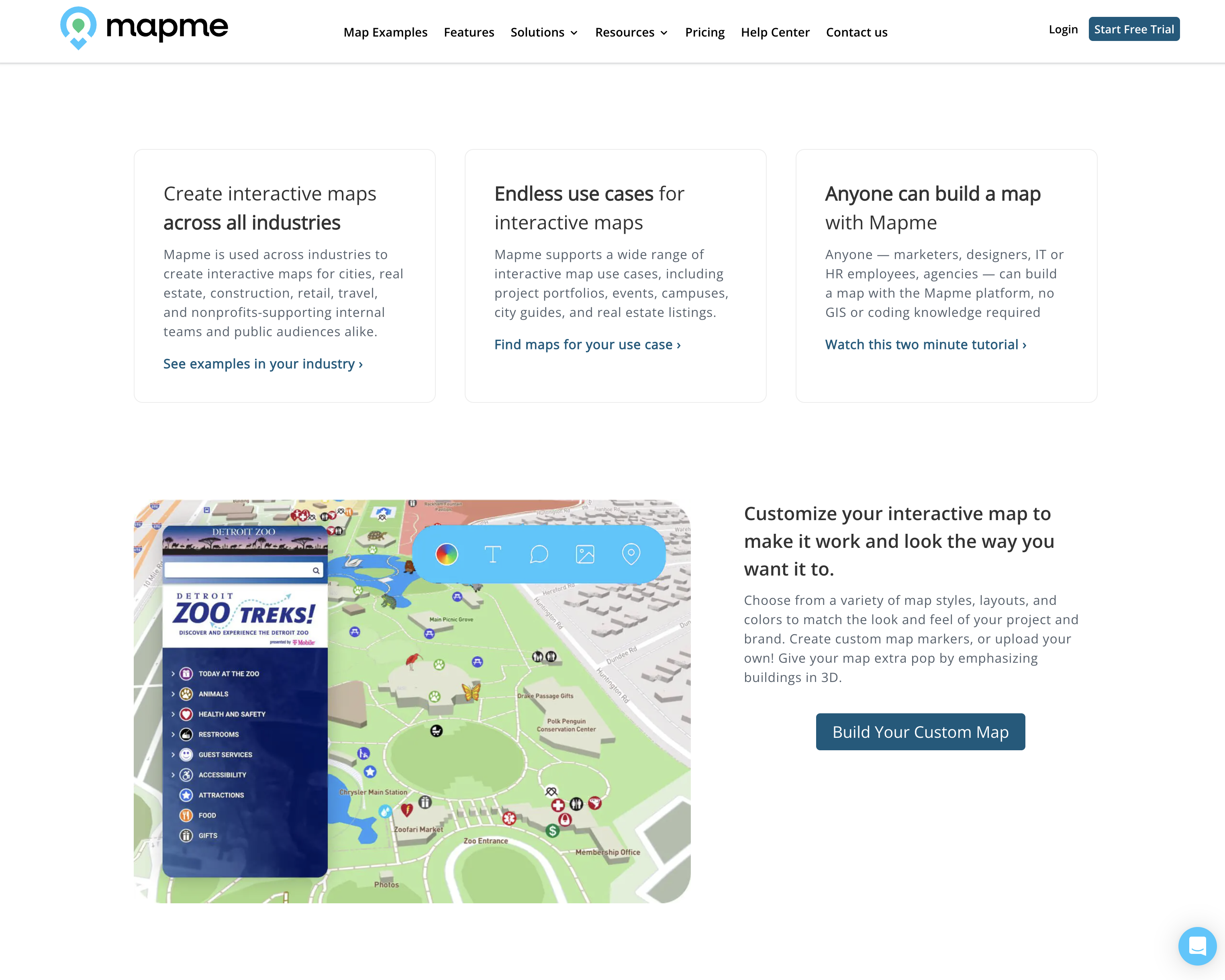Mapme — no-code builder dashboard