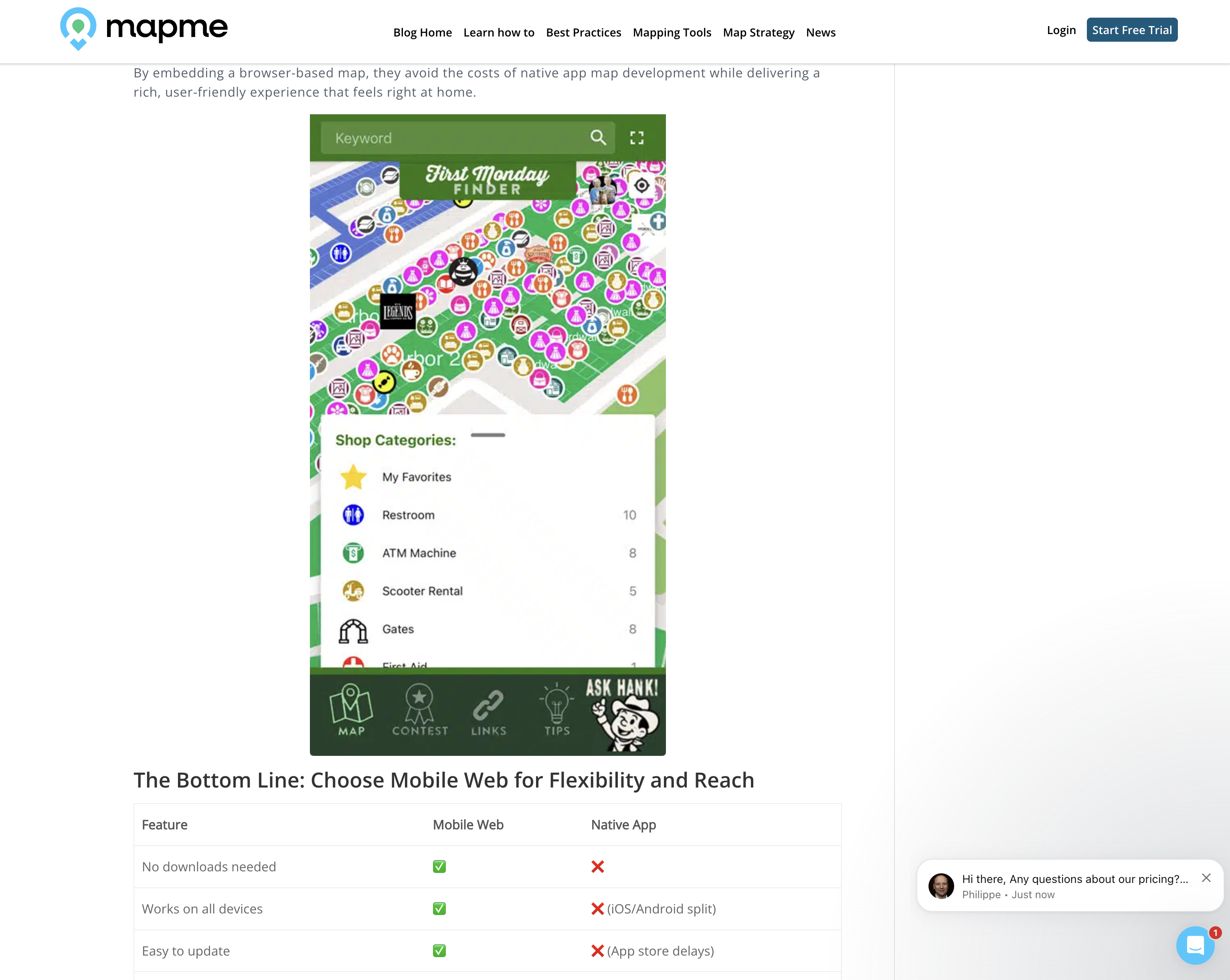 Mapme — product screen