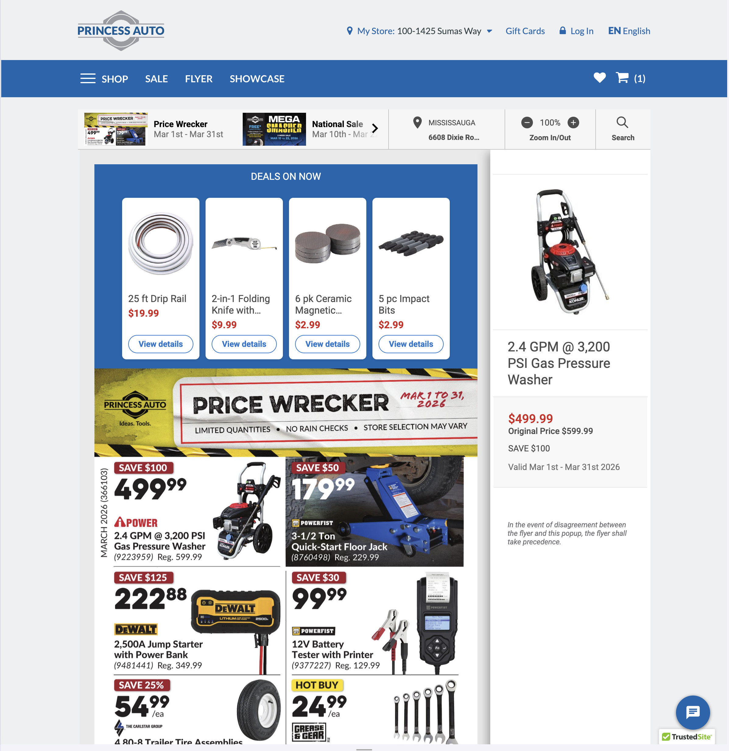 Princess Auto — storefront page