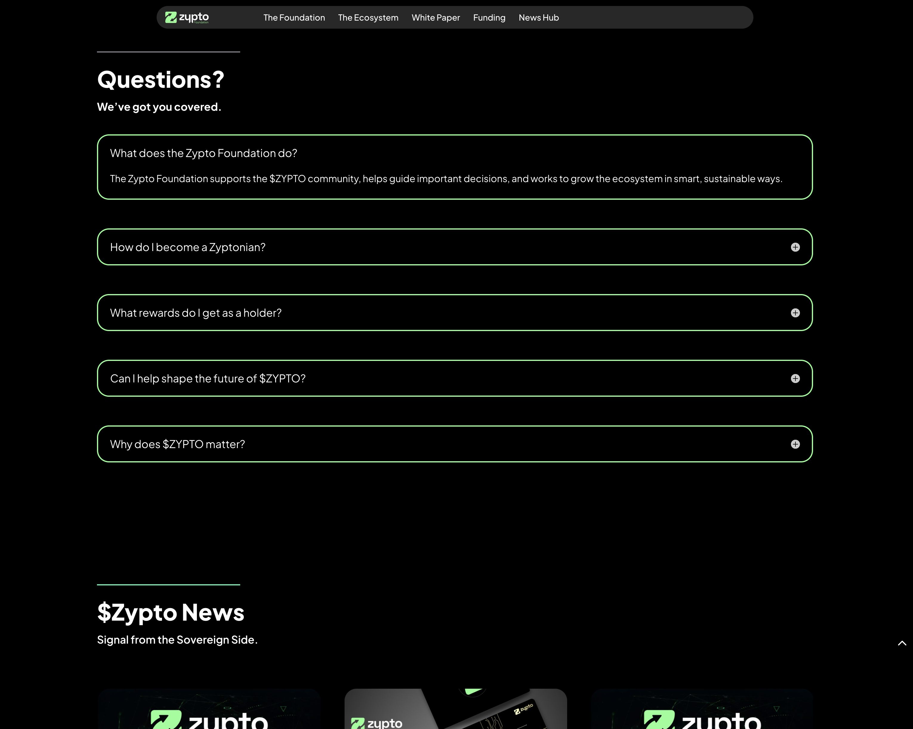 Zypto Foundation — page