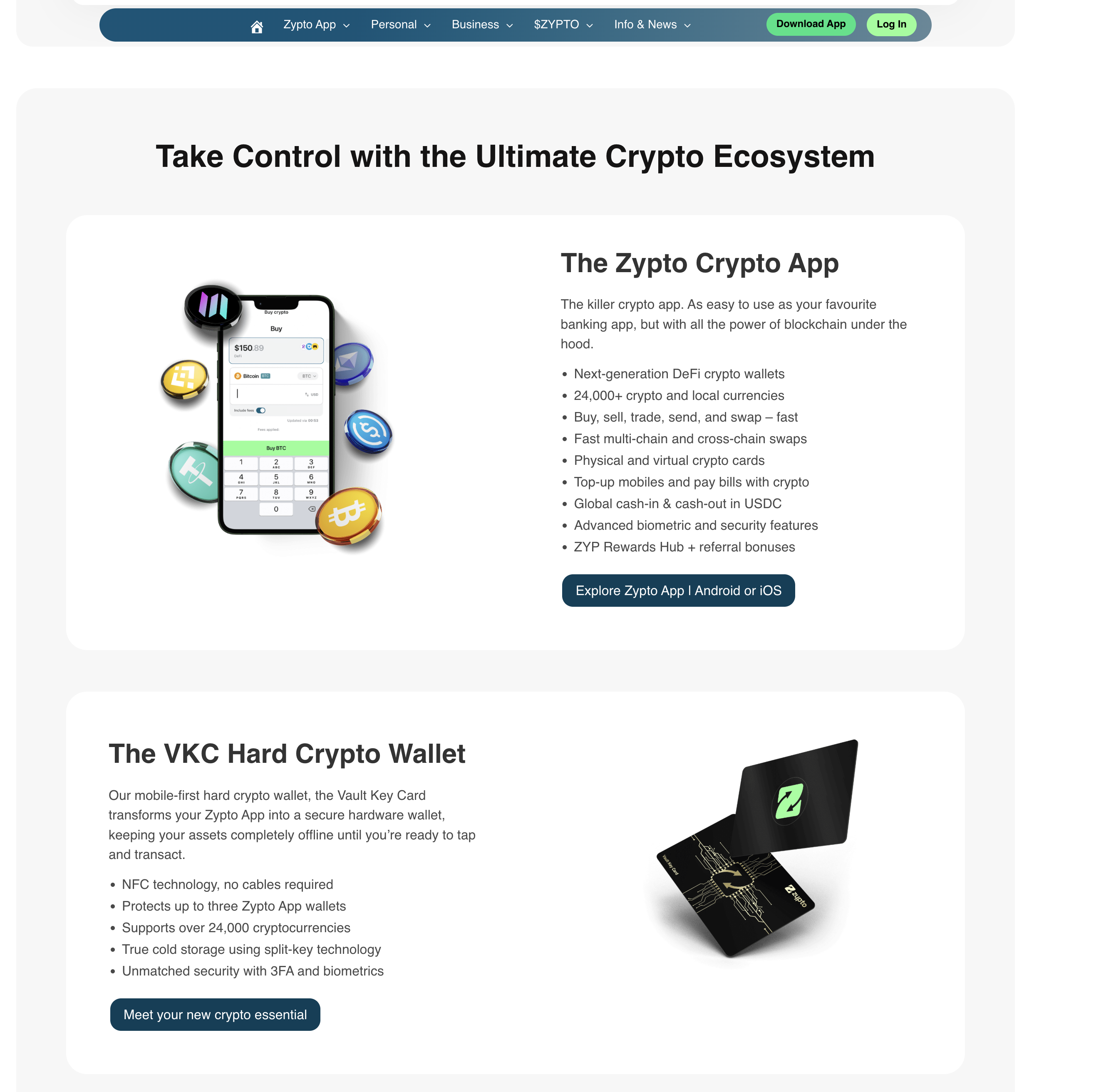Zypto wallet app preview